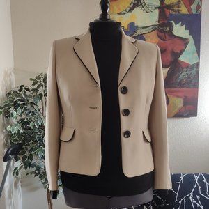 Evan Picone Skirt Suit in Tan & Black
